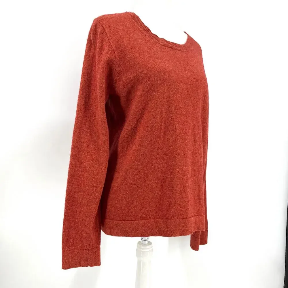 J. Crew Orange Wool/cotton‎ blend long sleeve crew neck sweater (M)